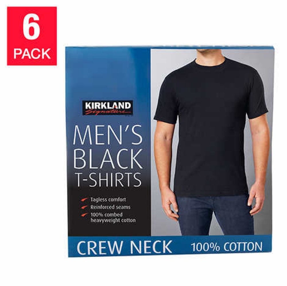 New! Kirkland Signature Men’s Crew Neck Tee, 6-pack select size s m L XL XXL 3xl